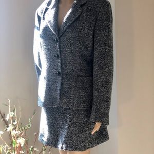 2 pc Vintage Kenar Black Tweed Suit